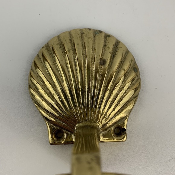 Brass Shell Clam Towel Ring Holder Wall Mount Bathroom Hanger Mod - Picture 3 of 16
